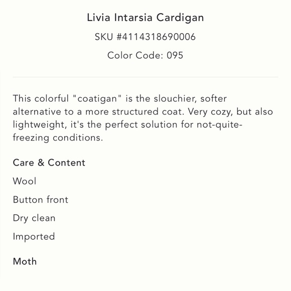 Anthropologie Moth Livia Intarsia Cardigan - Picture 11 of 11